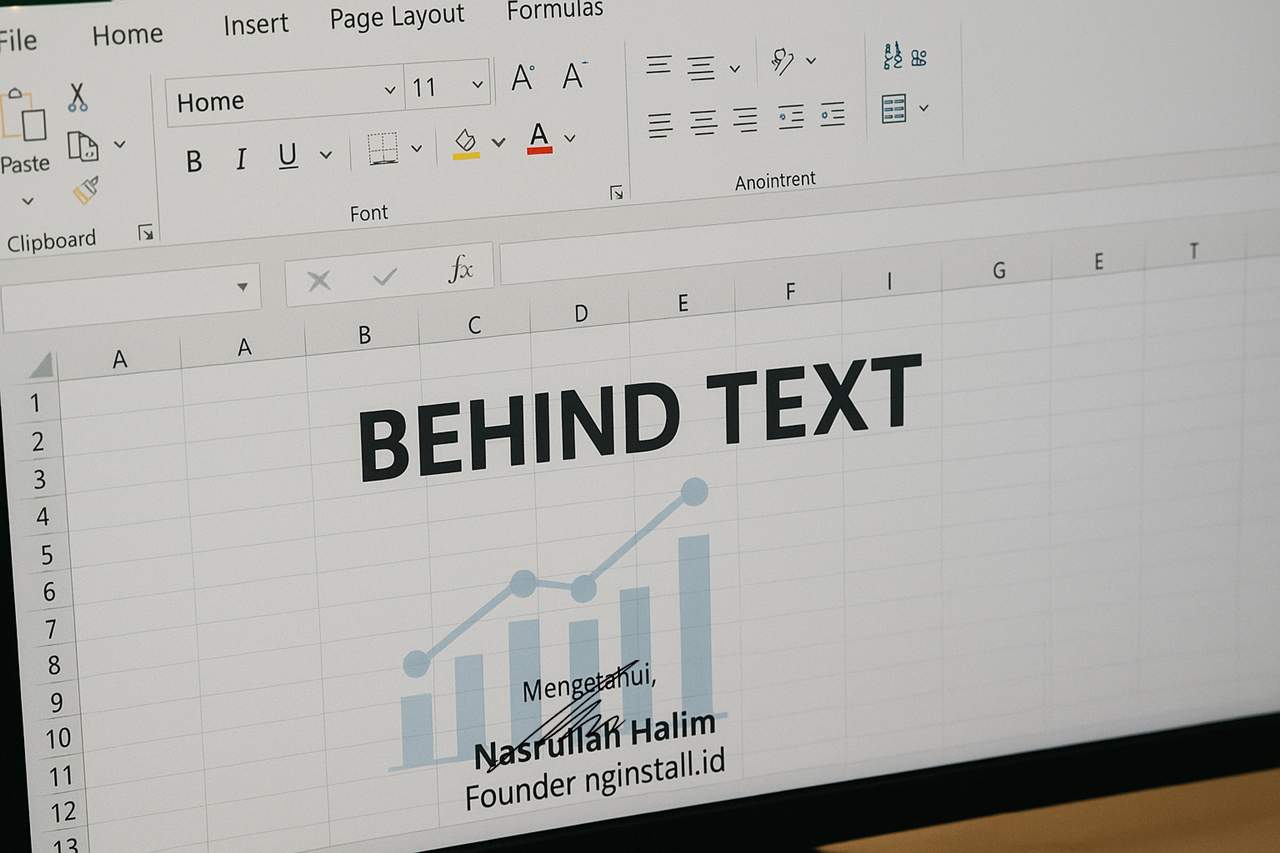 Cara Behind Text di Excel Dengan Mudah