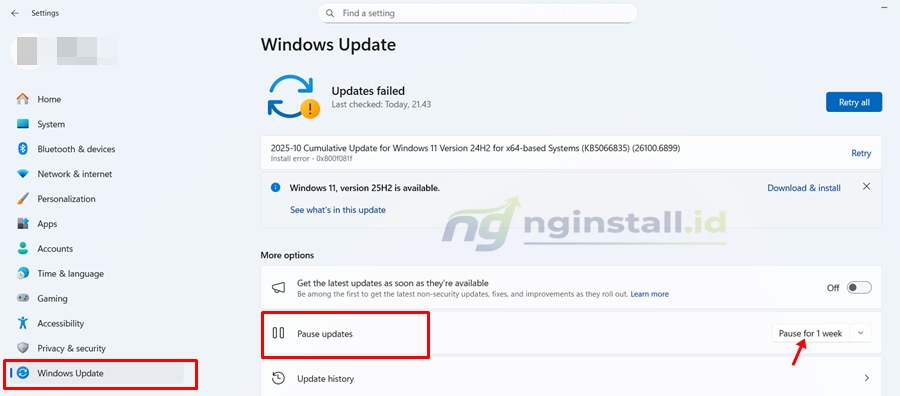 Cara Mematikan Windows Update Sementara