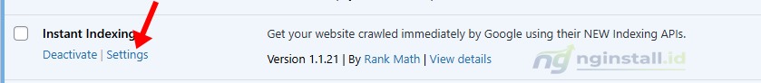 Cara Setting Plugin Instant Indexing Rank Math