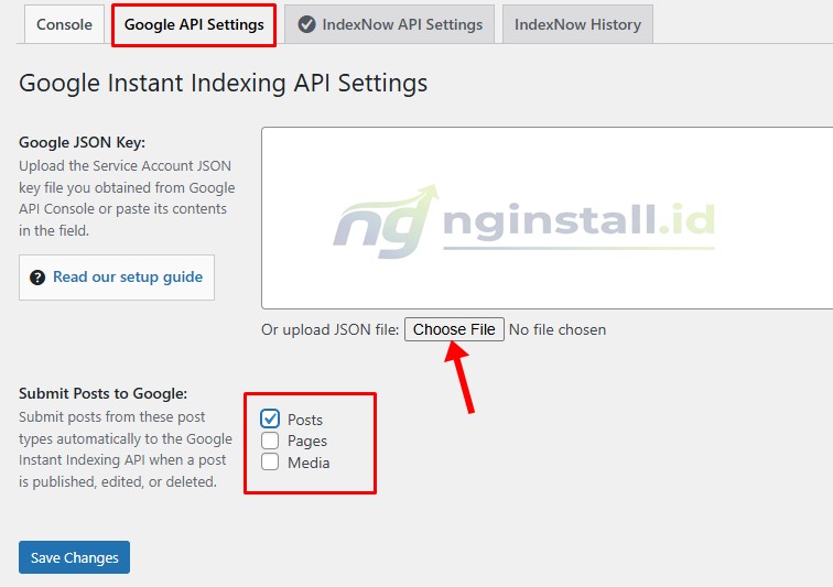 Cara Setting Plugin Instant Indexing Rank Math
