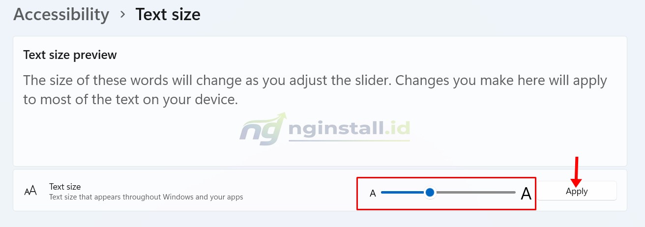 Cara Mengubah Ukuran Font/Huruf Windows 11