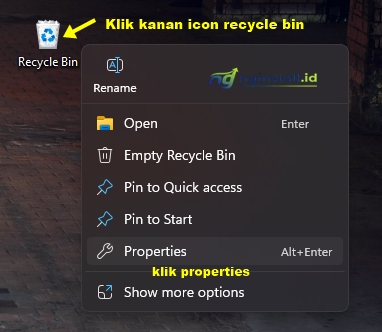 Cara Mengaktifkan Popup Dialog Konfirmasi Penghapusan Recycle Bin