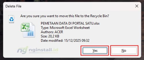 Cara Mengaktifkan Popup Dialog Konfirmasi Penghapusan Recycle Bin