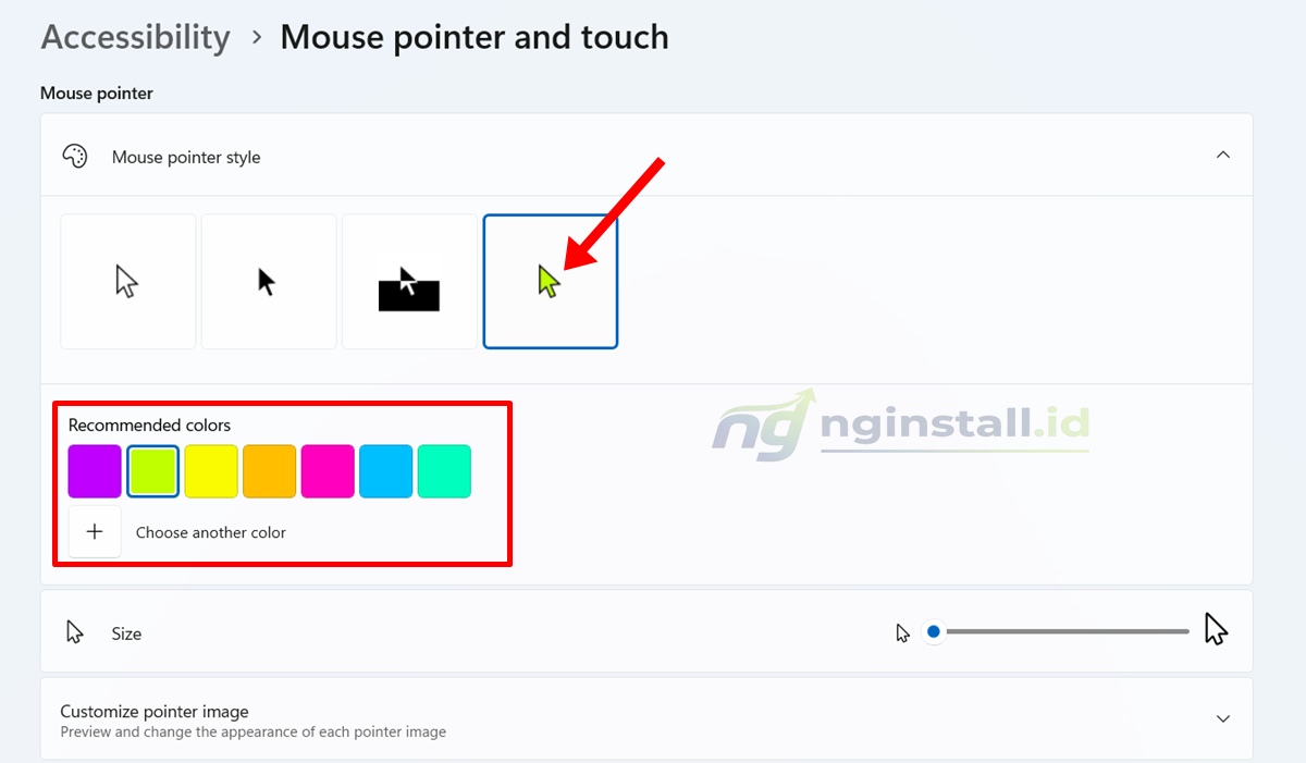 Cara Mengubah Ukuran dan Warna Pointer Mouse Windows 11