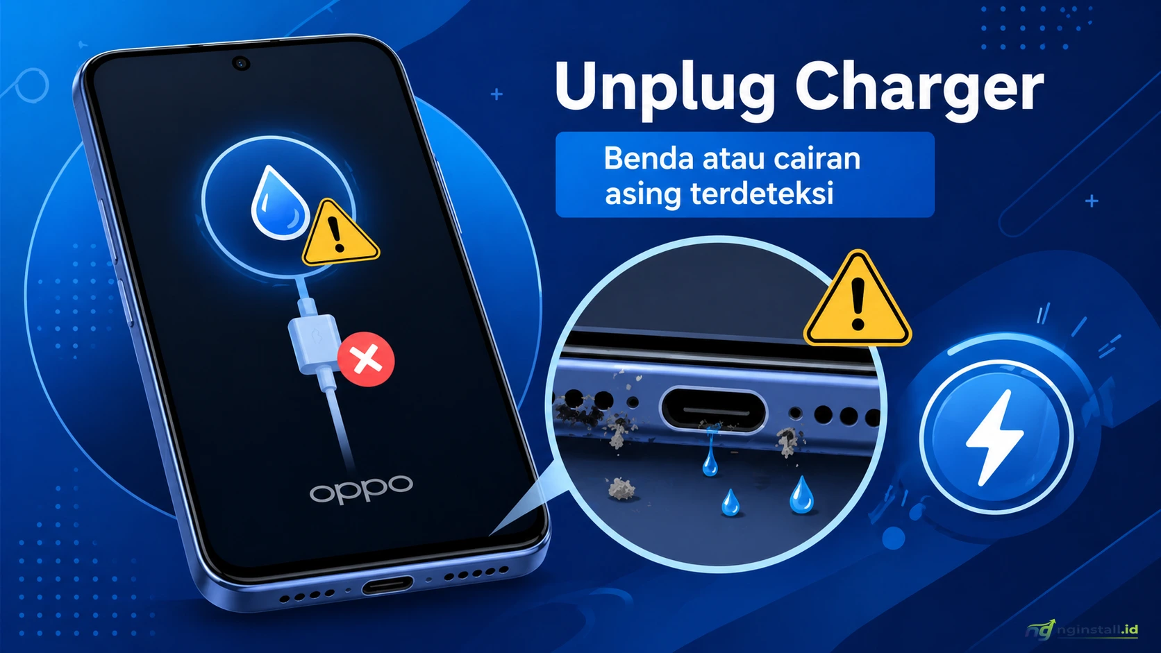 Cara Mengatasi Unplug Charger: benda atau cairan asing terdeteksi di HP OPPO