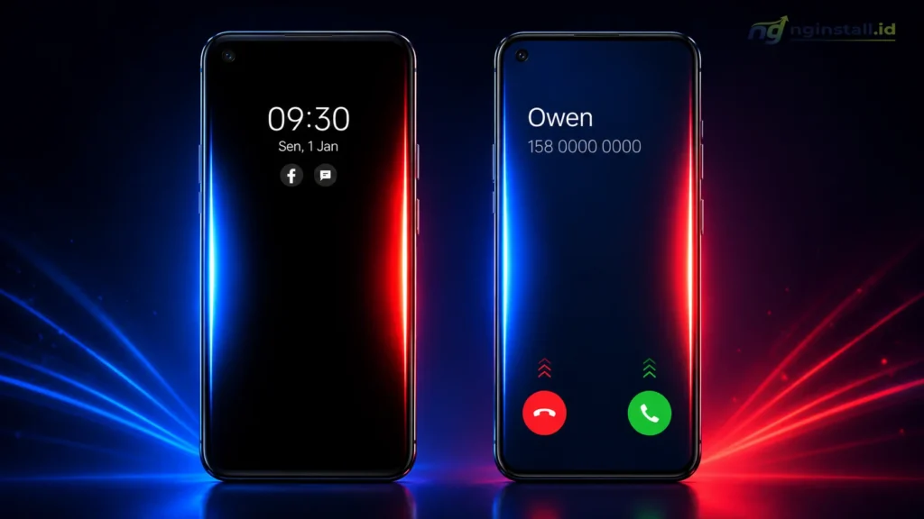 Cara Mengaktifkan Cahaya Tepi Notifikasi dan Panggilan Oppo (Edge Lighting)