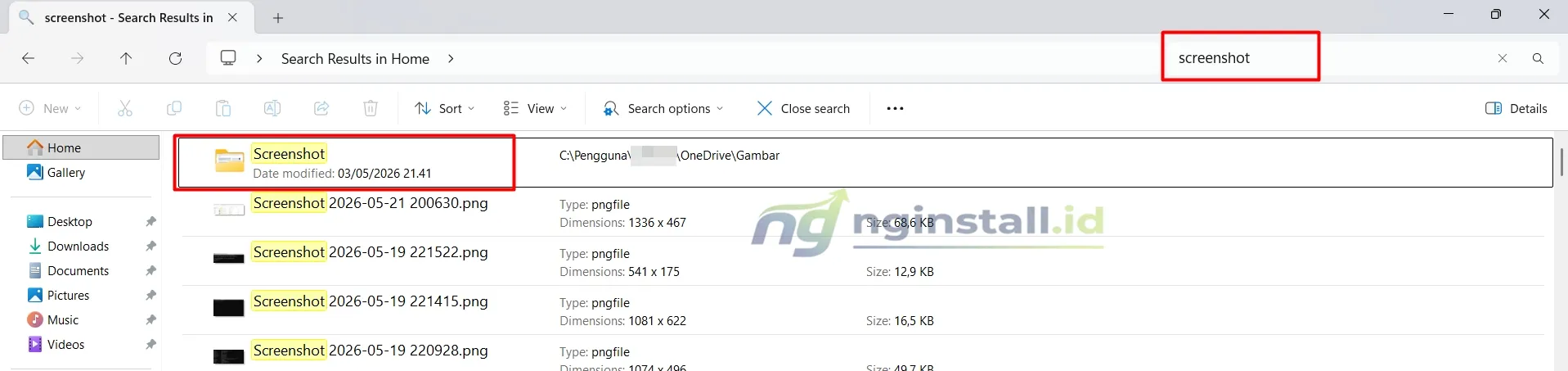 Cara Melihat Hasil Screenshot di PC/Laptop