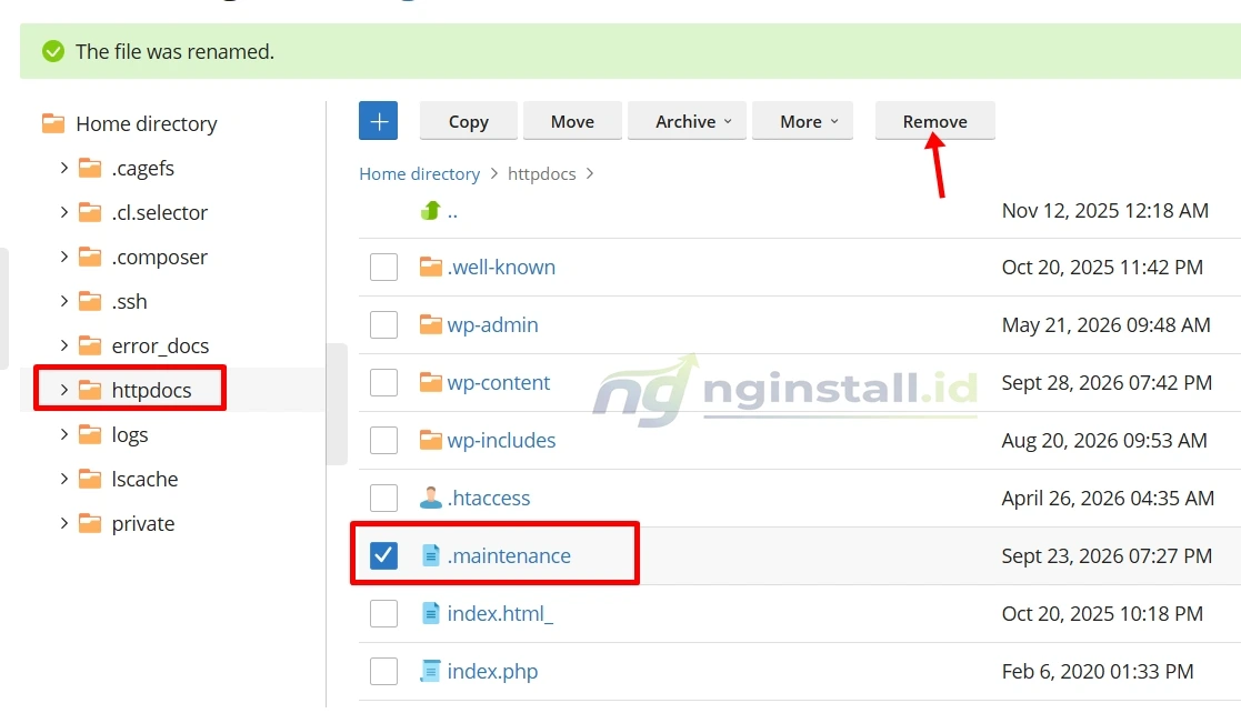 Mengatasi Gagal Update Plugin WordPress, Maintenance Mode Masih Aktif