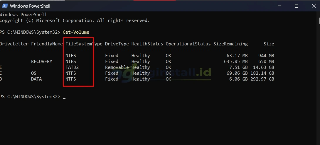 Cara Cek File System Fat32, NTFS atau ExFAT pada Media Penyimpanan
