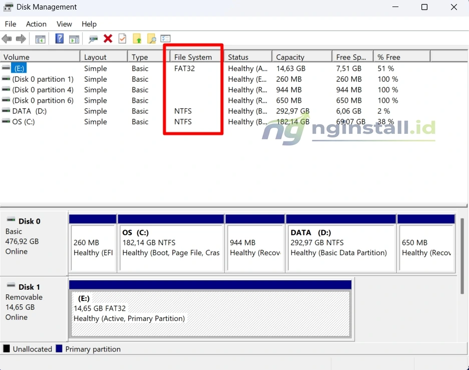 Cara Cek File System Fat32, NTFS atau ExFAT pada Media Penyimpanan
